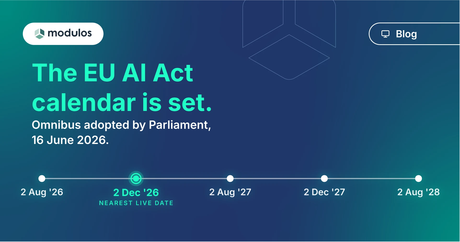 The EU AI Act Omnibus Deadlines Are Now Fixed