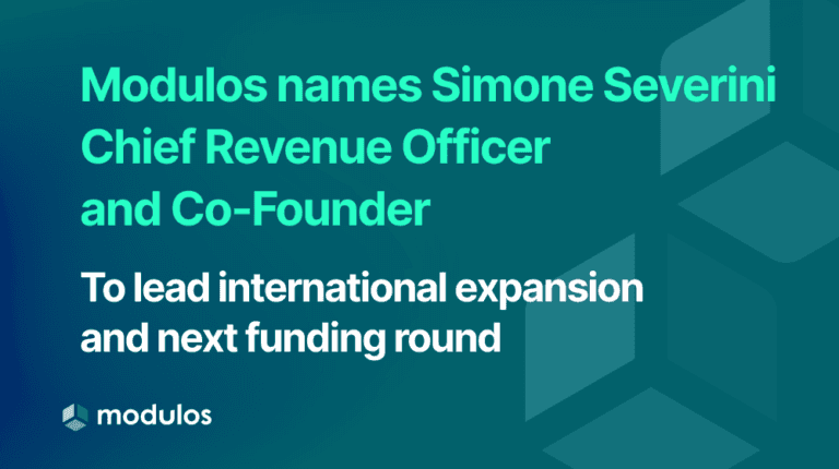 Modulos AG Names Simone Severini Chief Revenue Officer and Co-Founder
